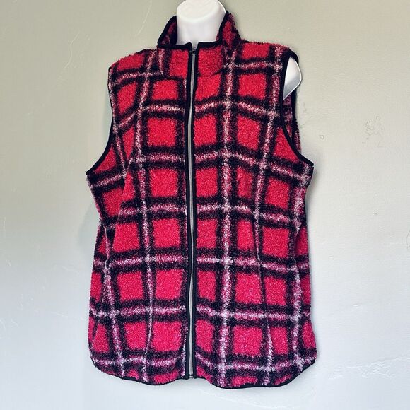 Northern Reflections Sherpa Plaid L Holiday Christmas Buffalo Scandi Cabincore - Picture 1 of 11